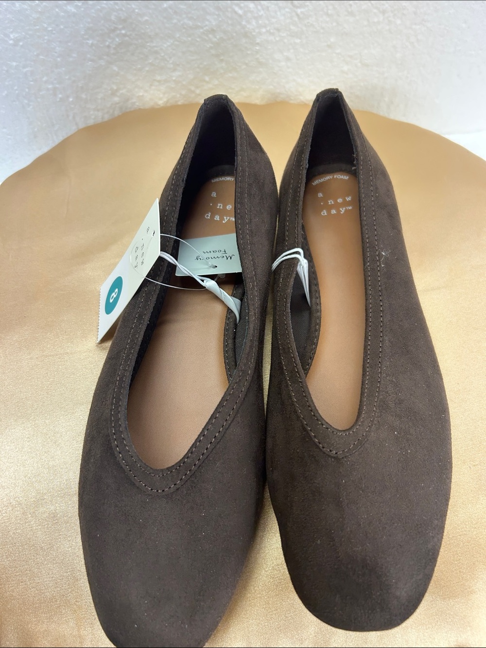 a new day Dark Brown Suede Ballet Flats